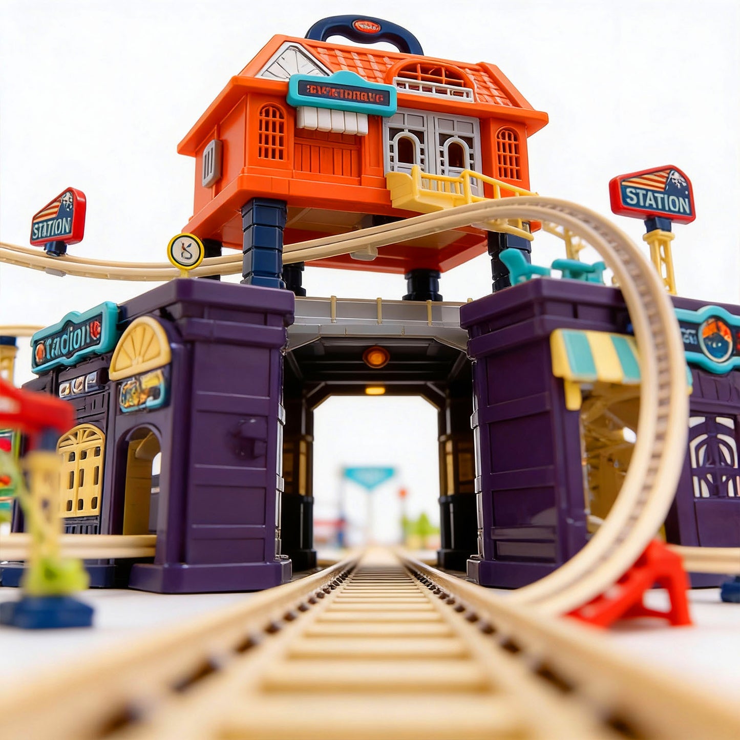 206 piece educational train play set with carry case