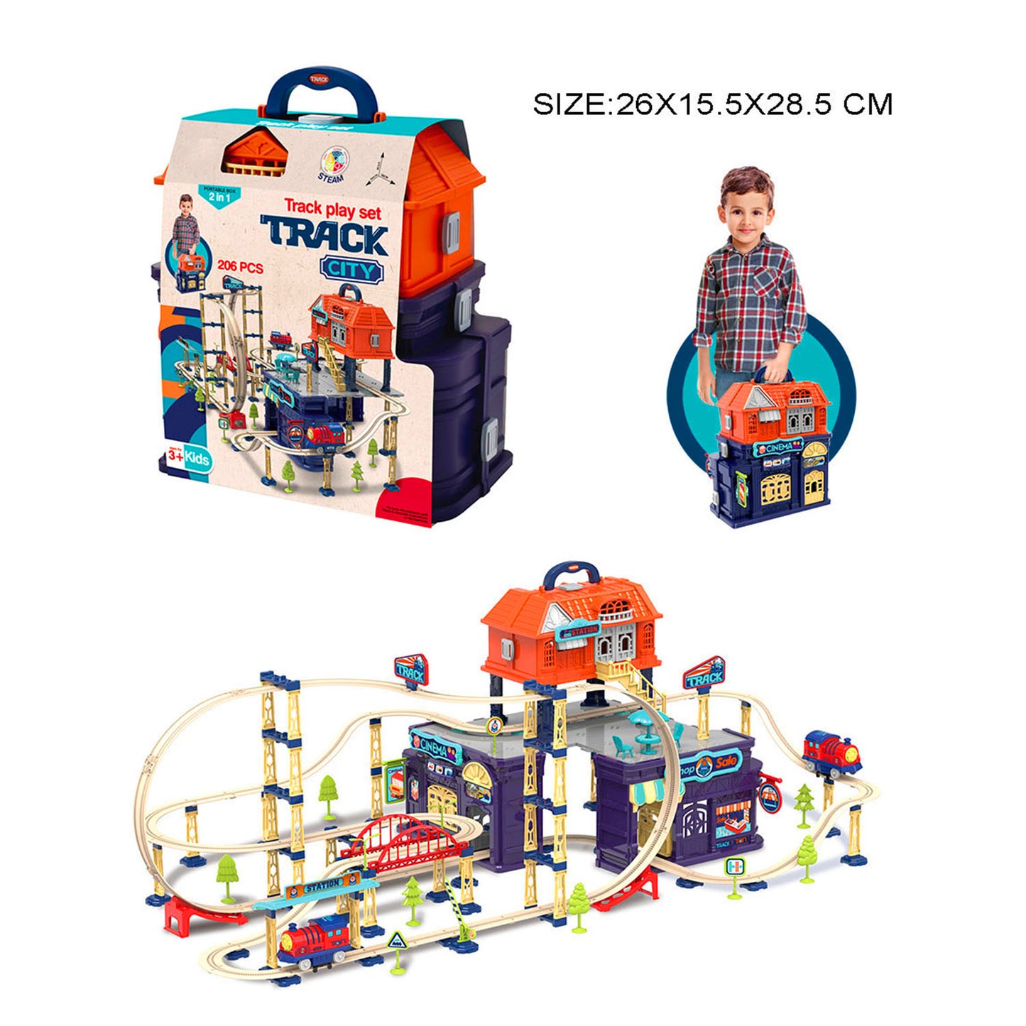 Track City portable train play set for kids in Qatar
