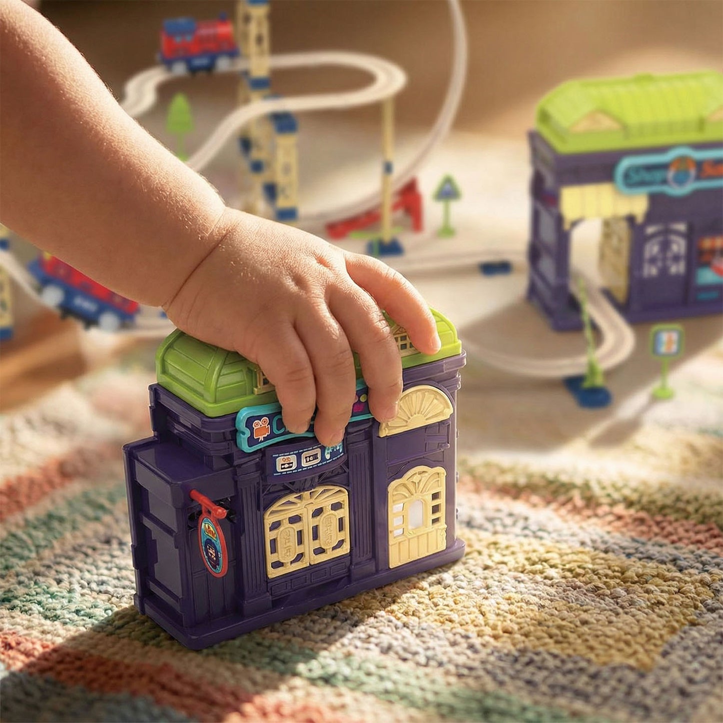 Educational city railway toy set for kids ages 3 and up