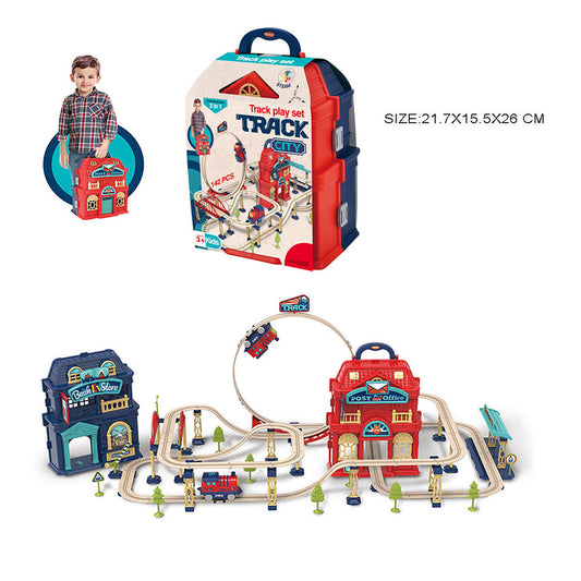 Track City portable train track playset 142 pieces kids toy