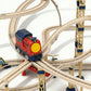 City railway train playset with elevated bridges and loop track