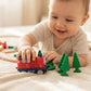 Portable train playset carry case with 147 track pieces