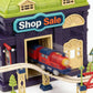 Children city railway toy set with loops bridges stations and accessories