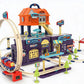 Kids railway track city playset with station and buildings