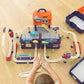 Track City train set assembled with loop and bridge
