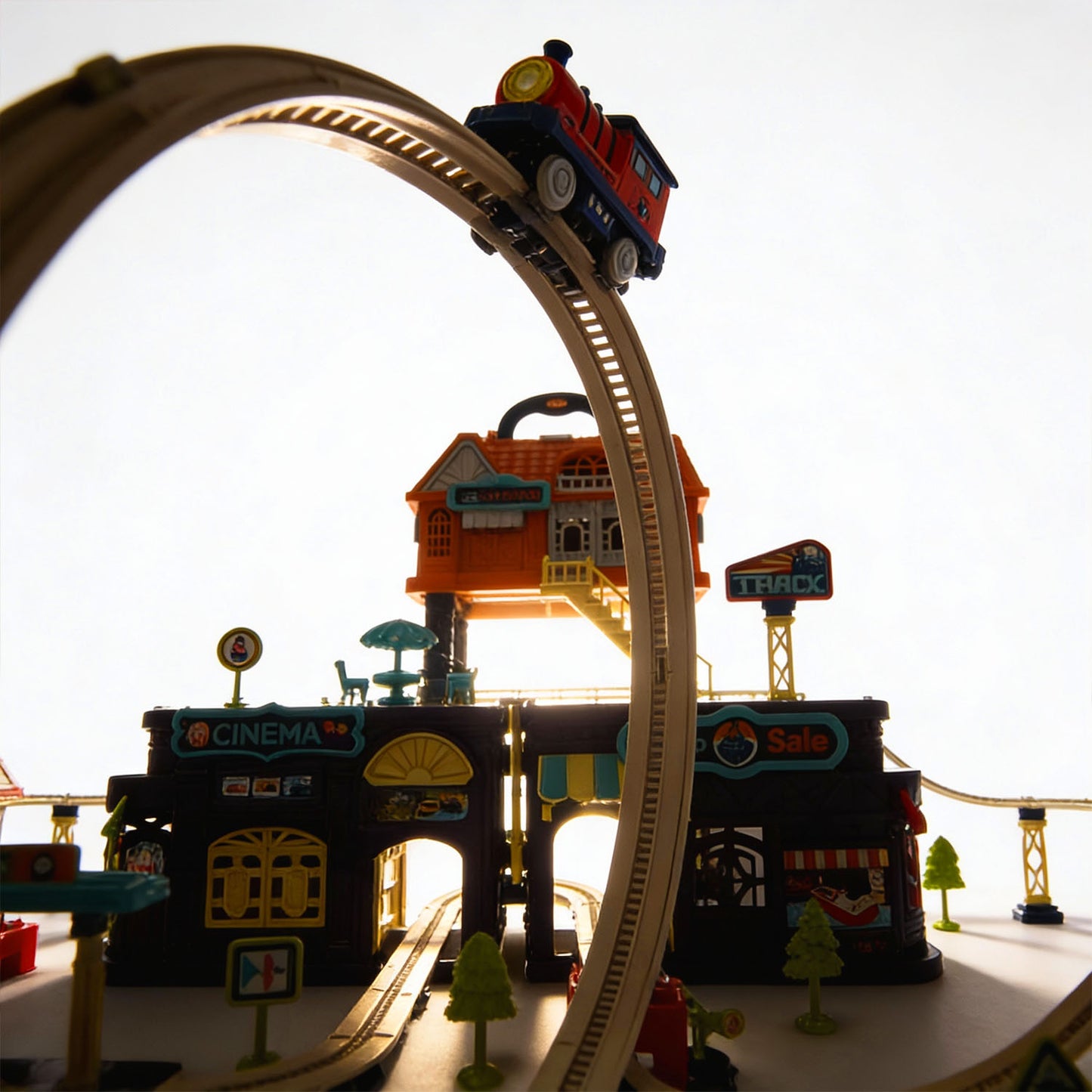 Portable train toy set for kids ages 3 and up