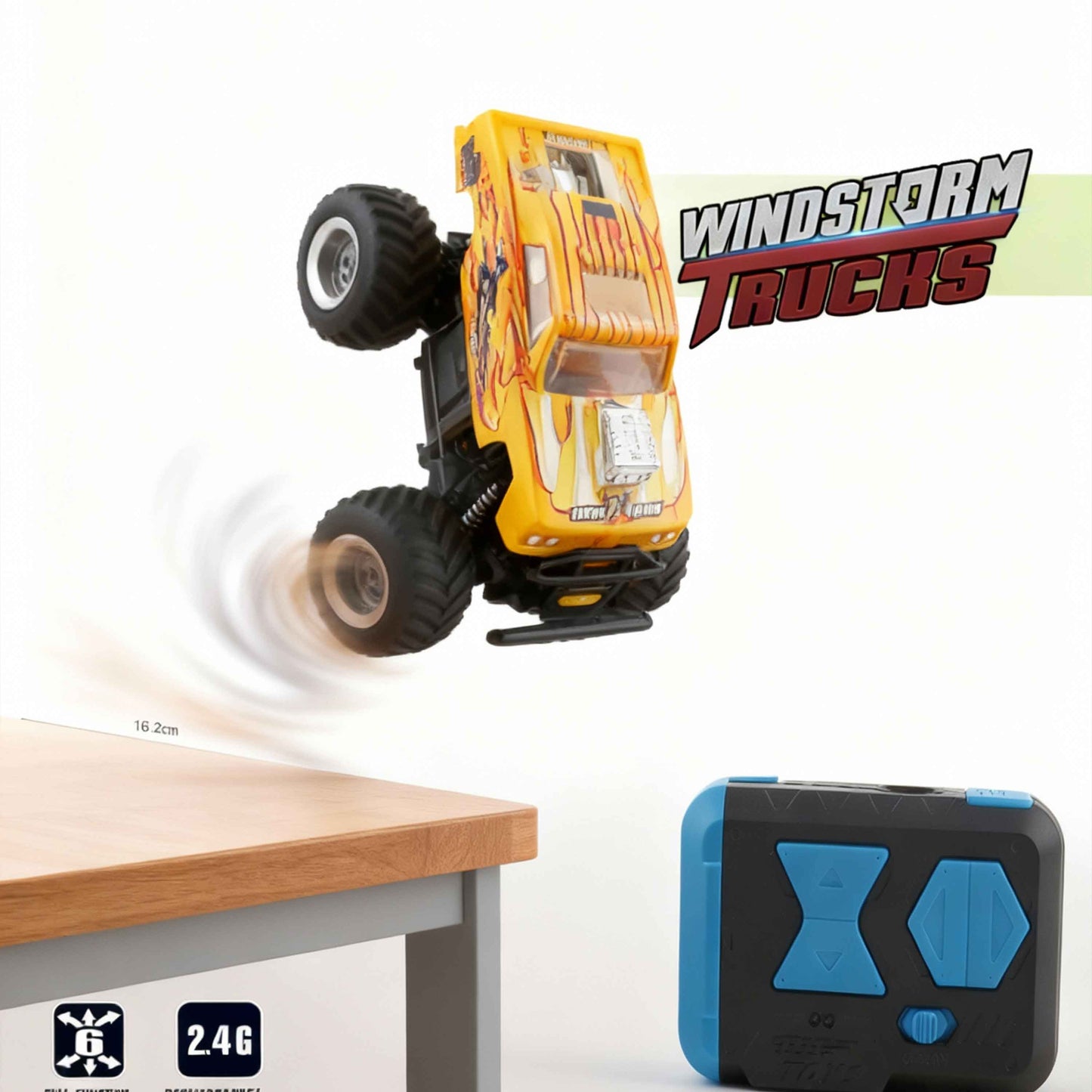 Windstorm Trucks Mini RC Monster Truck yellow